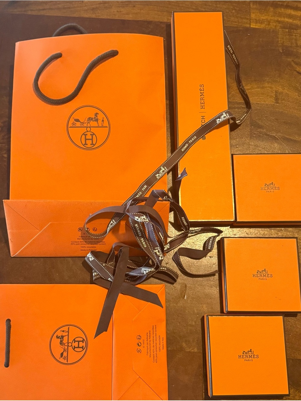 Empty Hermes boxes are and bags